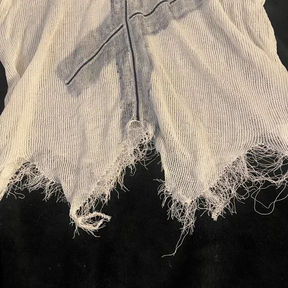 ZANZZA Sheer Distressed Knit Top – No Tag Est L - Picture 5 of 11